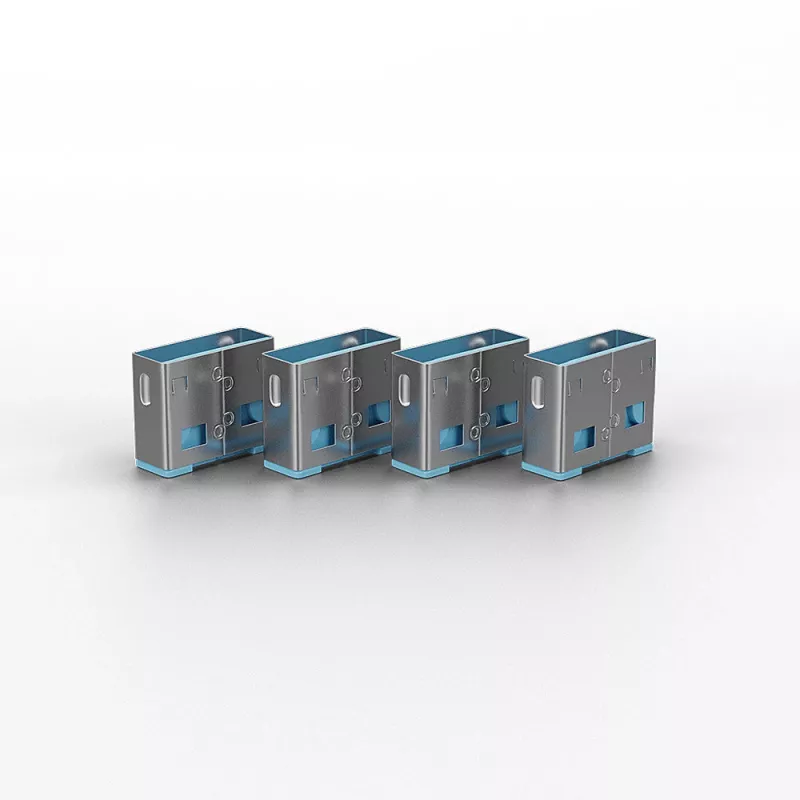 Blocco porte USB Lindy senza chiave confezione da 10 codice colore blu