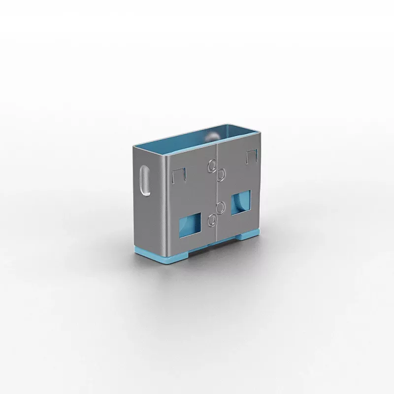 Blocco porte USB Lindy senza chiave confezione da 10 codice colore blu