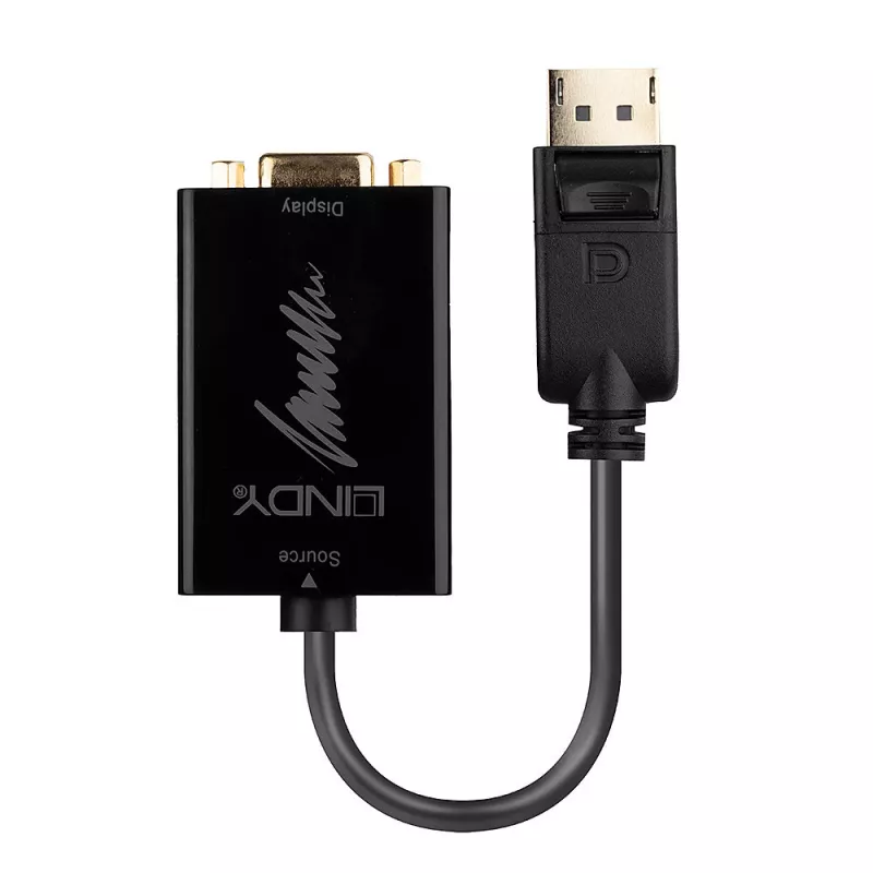 Lindy 41006 convertitore attivo da DisplayPort a VGA, 0,15 m, nero