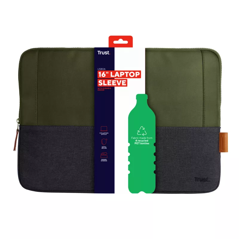 Custodia sleeve Trust Lisboa 40,6 cm 16 pollici verde