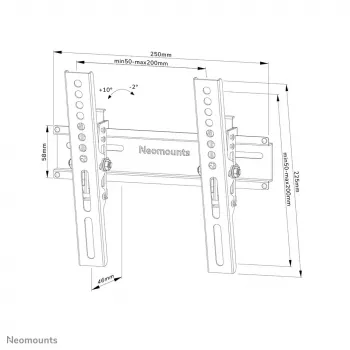 Supporto da parete per TV Neomounts WL35-350BL12 24-55 pollici - inclinabile - bloccabile - installazione semplice