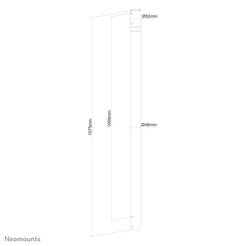 Asta di prolunga Neomounts NS-EP100 nero per supporto a soffitto TV - H 107,5 cm