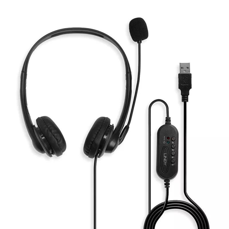 Cuffie Lindy USB Type-A con cavo e controllo in linea