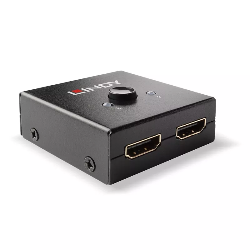 Lindy 38336 switch HDMI bidirezionale a 2 porte 18G, 18 Gbit/s, da scrivania