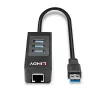 Hub USB e convertitore Gigabit Ethernet Lindy 43176