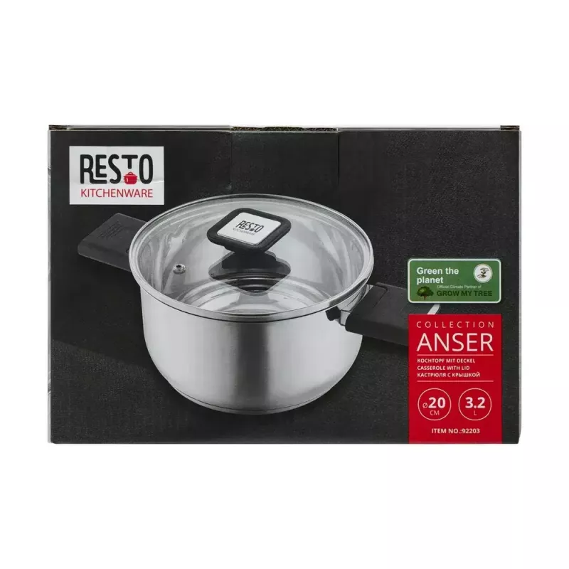 Resto Kitchenware Anser 3,2 L rotondo acciaio inox nero
