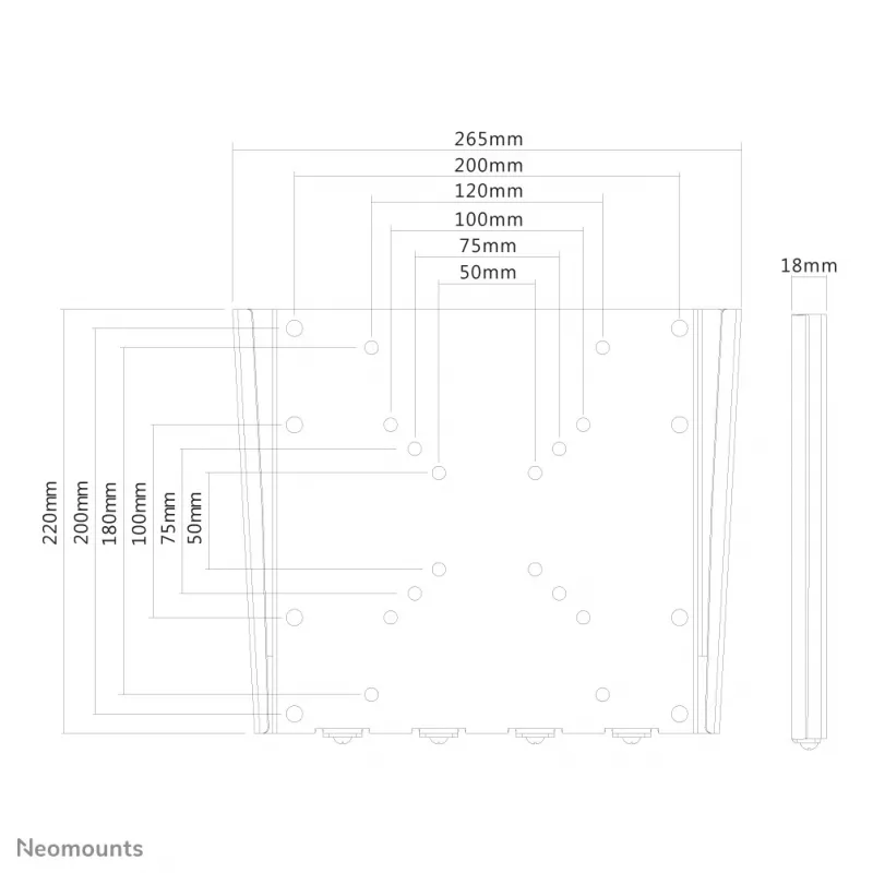 Neomounts FPMA-W110 nero supporto TV da parete 10-40 pollici - ultraflat