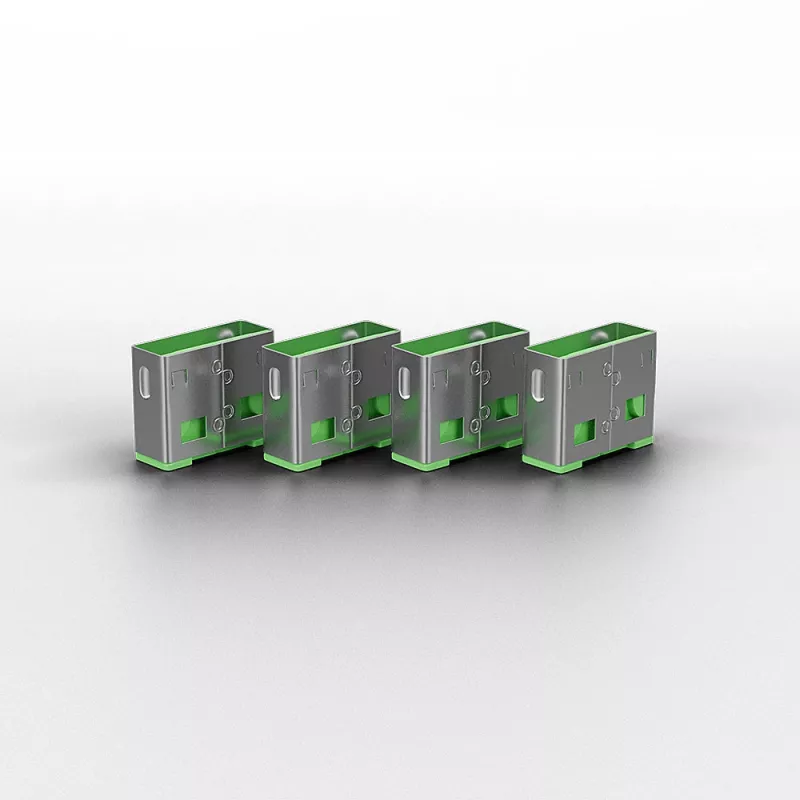 Blocco porte Lindy USB Port Blocker confezione da 4 codice colore verde