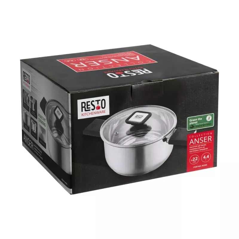Resto Kitchenware Anser 4,4 L rotondo nero acciaio inox