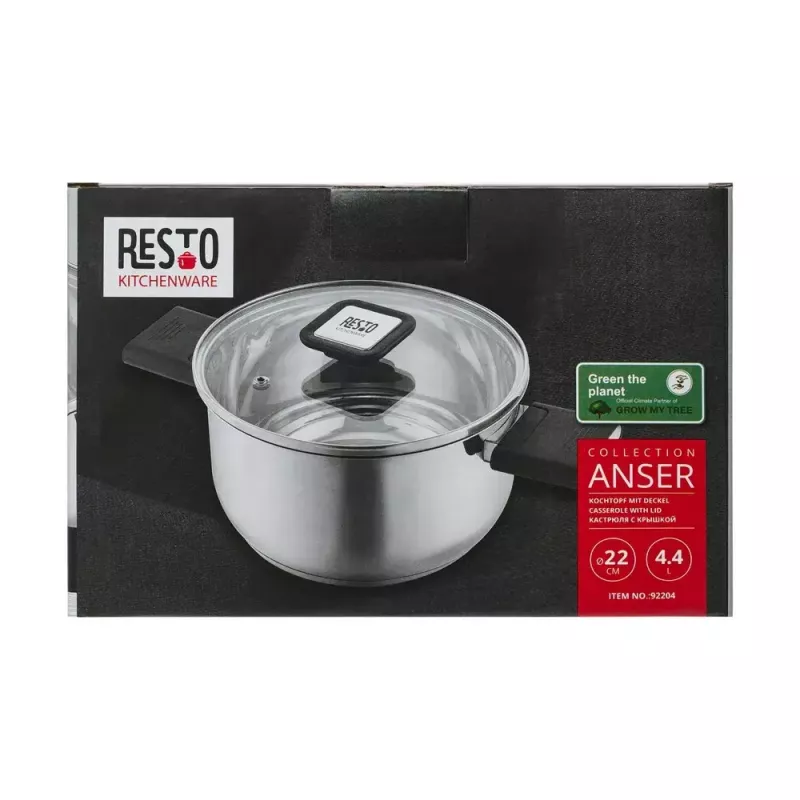 Resto Kitchenware Anser 4,4 L rotondo nero acciaio inox