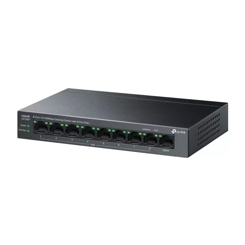 Switch di rete TP-Link LiteWave LS109P unmanaged Fast Ethernet (10/100) Power over Ethernet (PoE) nero
