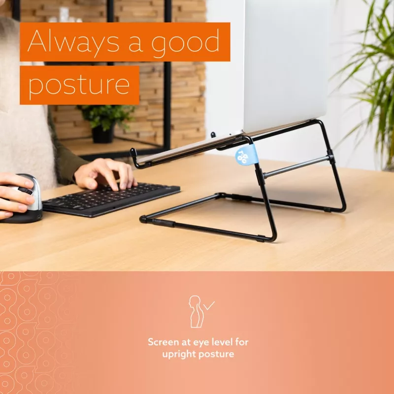 Supporto per laptop R-Go Tools R-Go Steel Office, adatto per 10-22 pollici, nero