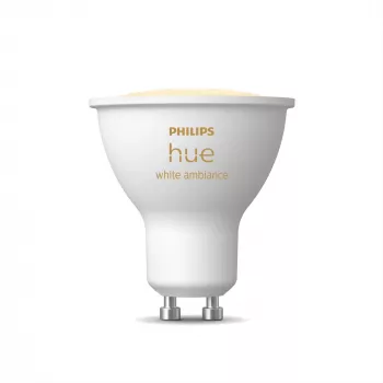 Philips Hue White Ambiance GU10 – spot intelligente, lampadina smart, Bluetooth/Zigbee, bianco, LED, GU10, GU10