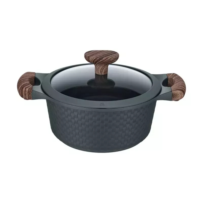 Casseruola Resto Kitchenware Ran 2,4 l, rotonda, nera, con legno
