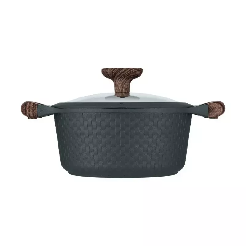 Casseruola Resto Kitchenware Ran 2,4 l, rotonda, nera, con legno