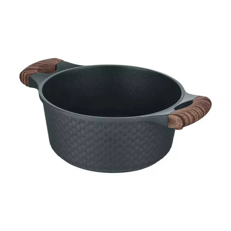 Casseruola Resto Kitchenware Ran 2,4 l, rotonda, nera, con legno