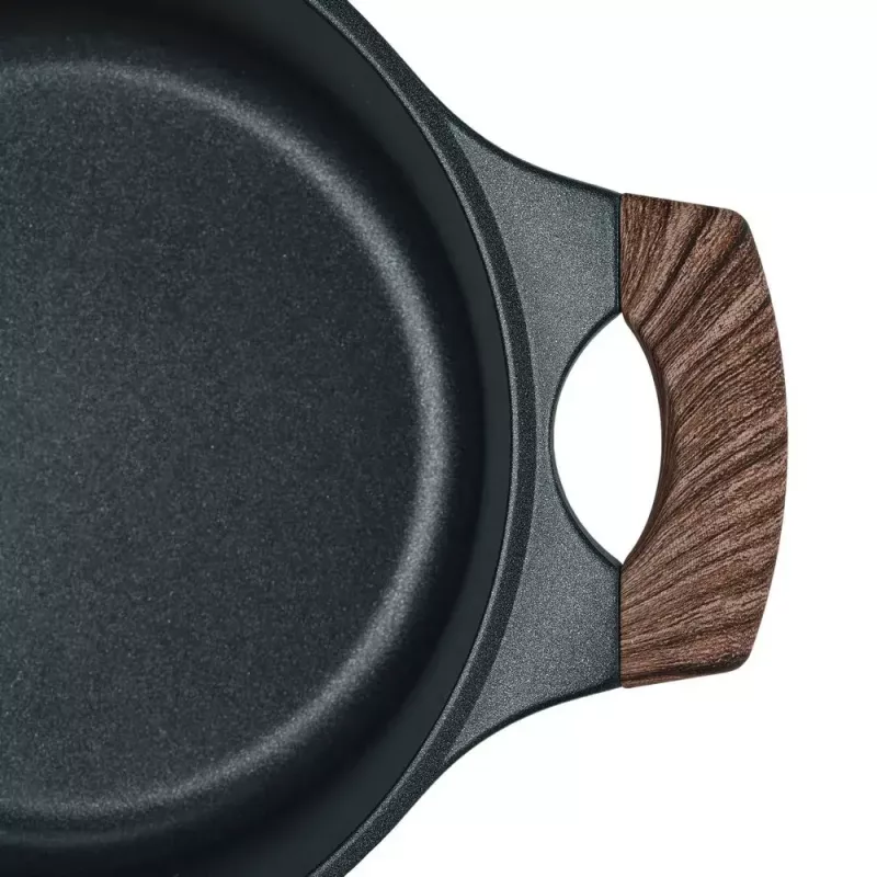 Casseruola Resto Kitchenware Ran 2,4 l, rotonda, nera, con legno