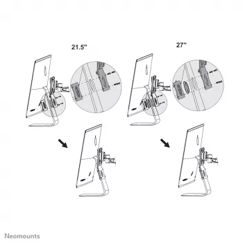 Adattatore VESA Neomounts FPMA-VESAMAC2127 per iMac, argento, acciaio, 15 kg, 100 x 100,75 x 75 mm, 100 x 100 mm, 730 g