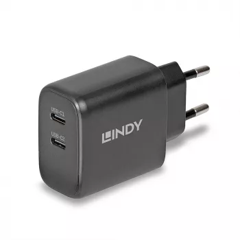 Lindy 65W USB 2 x Type-C caricabatterie GaN 73438