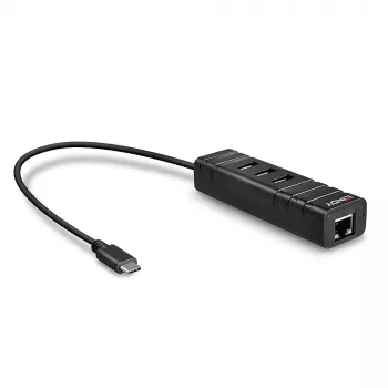 Hub USB Lindy USB 3.2 Type-C hub e convertitore Gigabit Ethernet