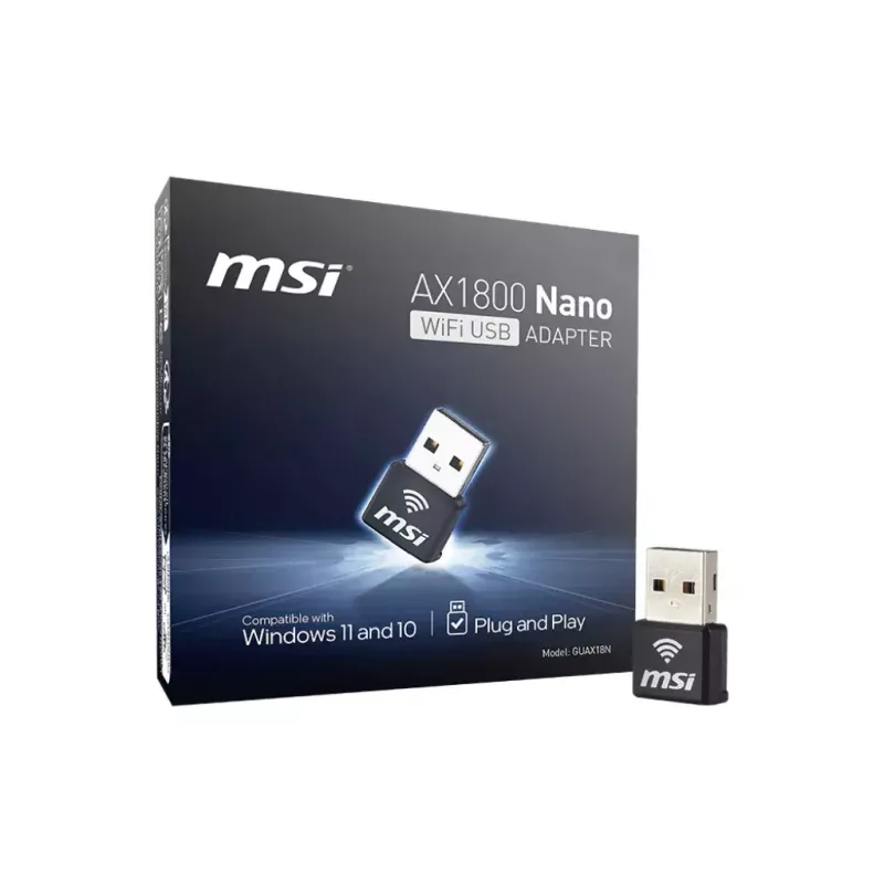 Adattatore USB MSI AX1800 Nano WiFi USB 2.0 nero