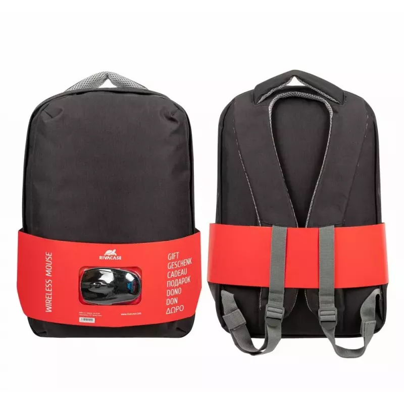 Rivacase 7563 zaino per laptop 15,6 pollici (39,6 cm) con mouse, nero