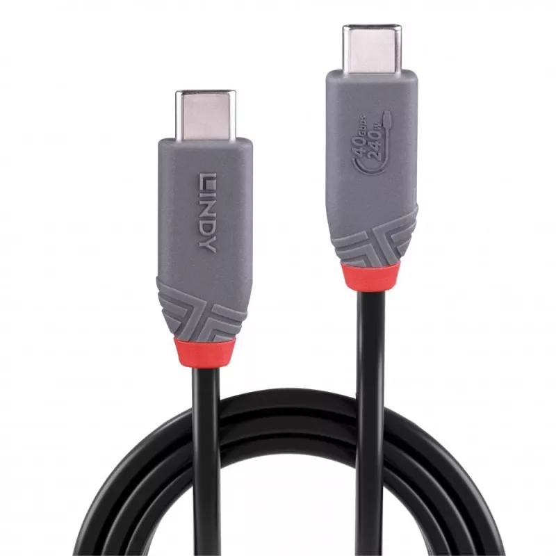 Cavo Lindy 0,8 m USB 4 240 W Type-C, Anthra Line