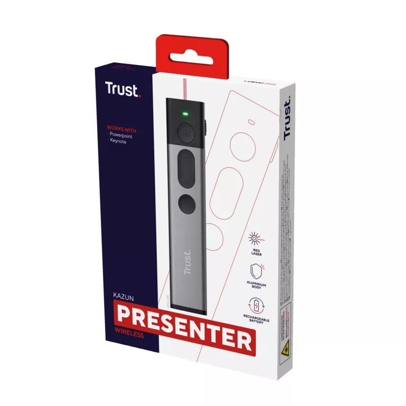 Presentatore wireless Trust Kazun RF alluminio, nero
