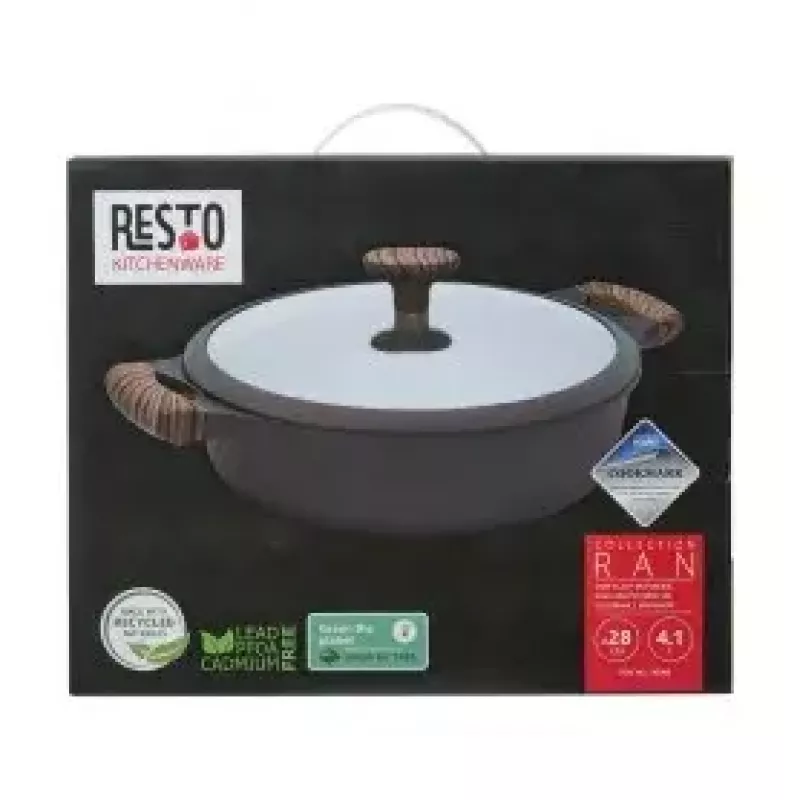 Resto Kitchenware 93906 pentola multiuso, alluminio nero, 4,1 l, 28 cm