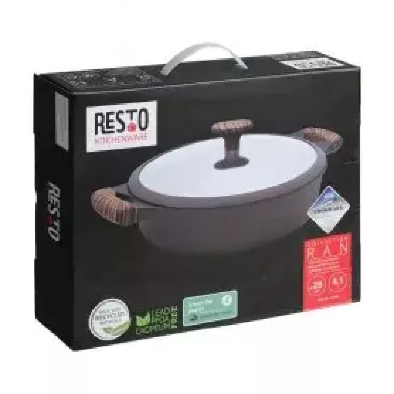 Resto Kitchenware 93906 pentola multiuso, alluminio nero, 4,1 l, 28 cm