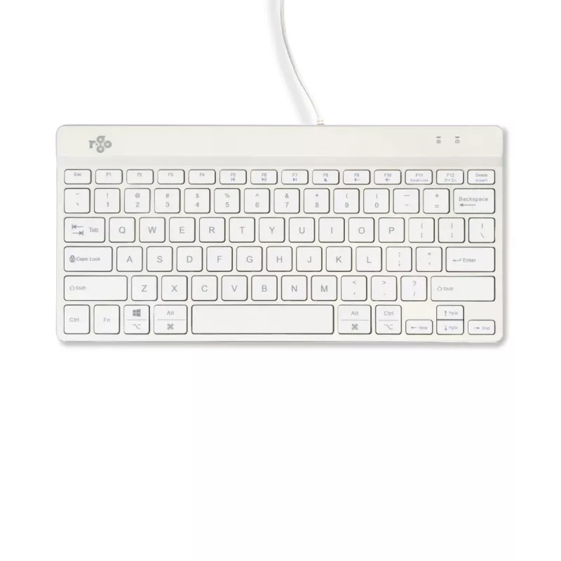 Tastiera ergonomica R-Go Tools R-Go Compact Break, tastiera compatta con software per pause, QWERTY (US), con filo, bianco