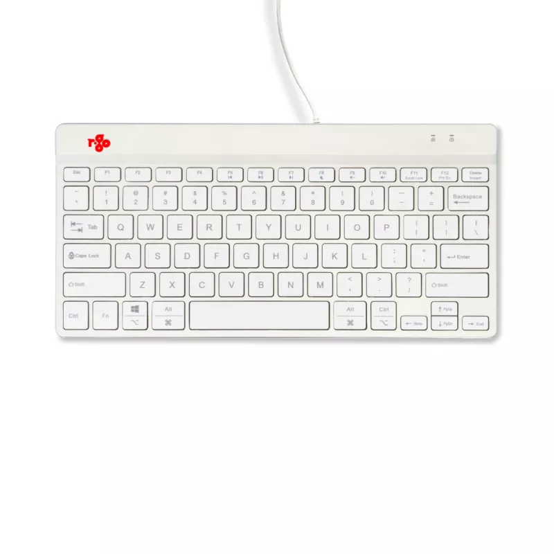 Tastiera ergonomica R-Go Tools R-Go Compact Break, tastiera compatta con software per pause, QWERTY (US), con filo, bianco