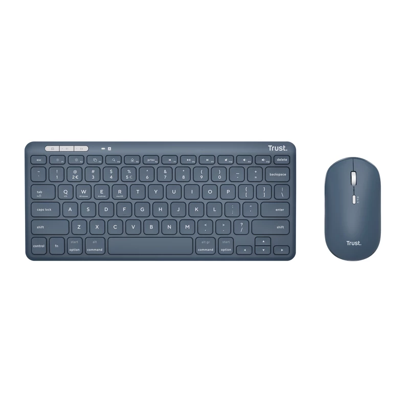 Trust Lyra tastiera mouse inclusi ufficio RF Wireless + Bluetooth QWERTY US-inglese blu