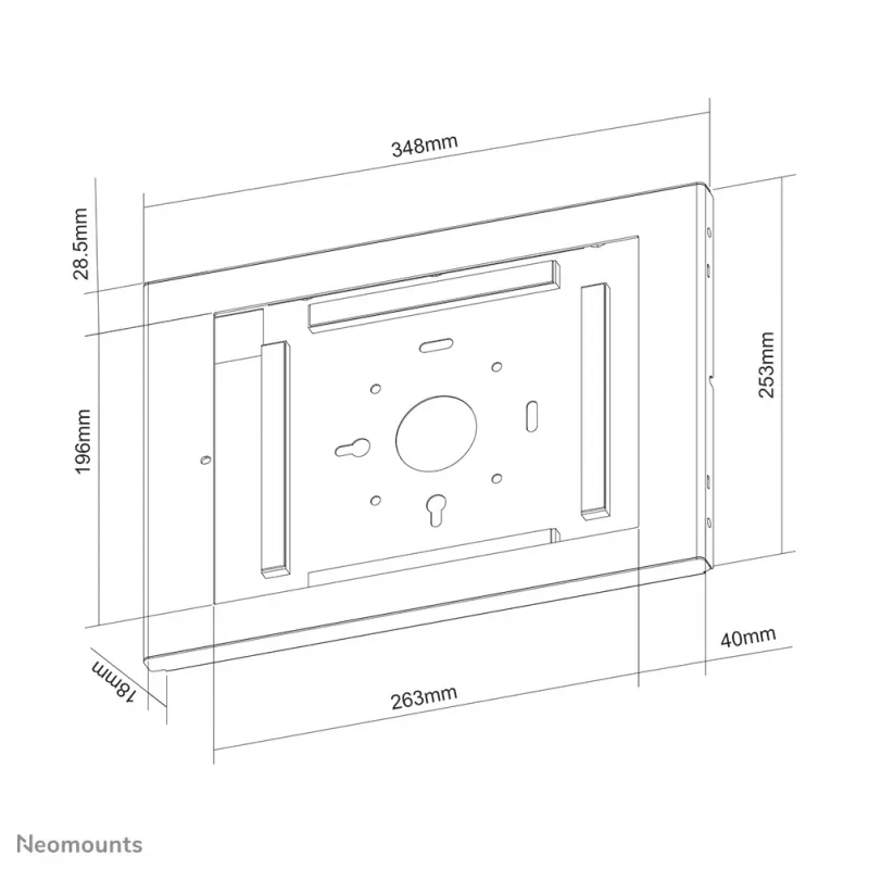 Supporto a parete Neomounts per tablet WL15-660WH1 dimensione massima schermo 32,8 cm