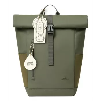 Zaino da viaggio Rivacase Eden oliva pelle PU poliestere rPET 250x160x430mm