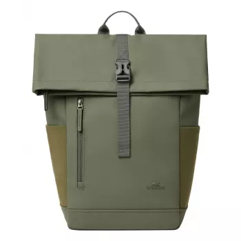 Zaino da viaggio Rivacase Eden oliva pelle PU poliestere rPET 250x160x430mm