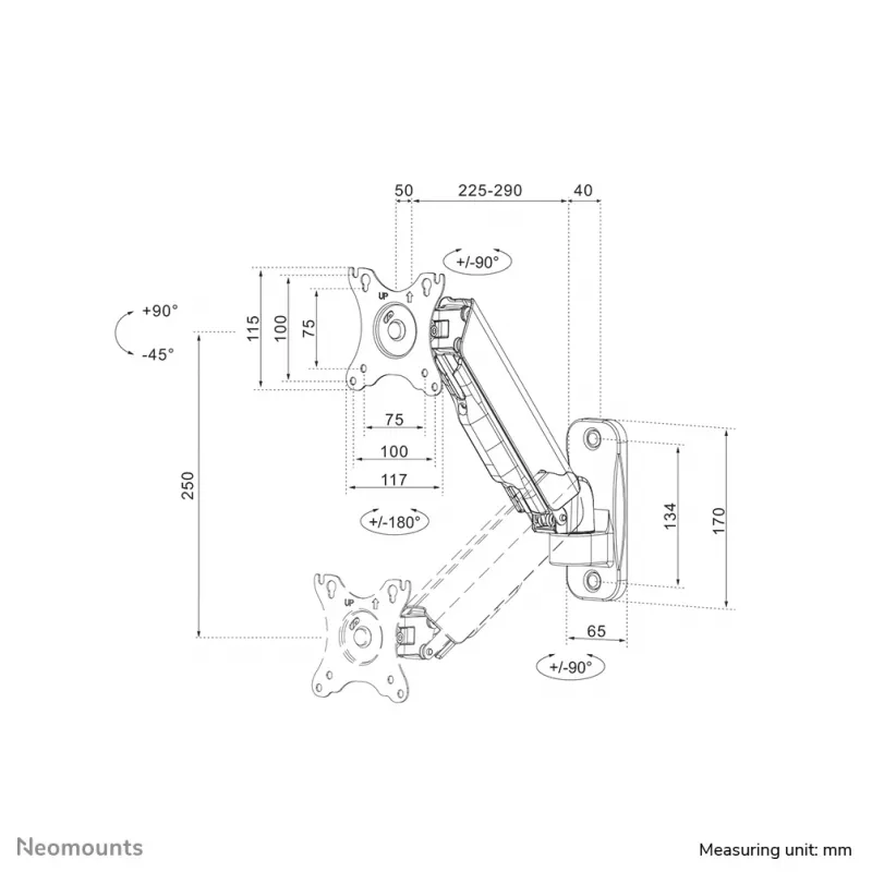 Neomounts WL70-440BL11 supporto a parete monitor/TV 17-32