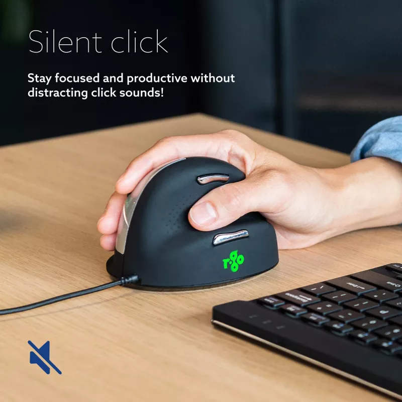 R-Go Tools mouse ergonomico R-Go HE Break con software Break, medio (dimensione mano 165-185 mm), destrorso, cablato, nero