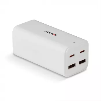 Caricabatterie Lindy 100W 4 porte USB Type-A e C GaN per interni AC universale