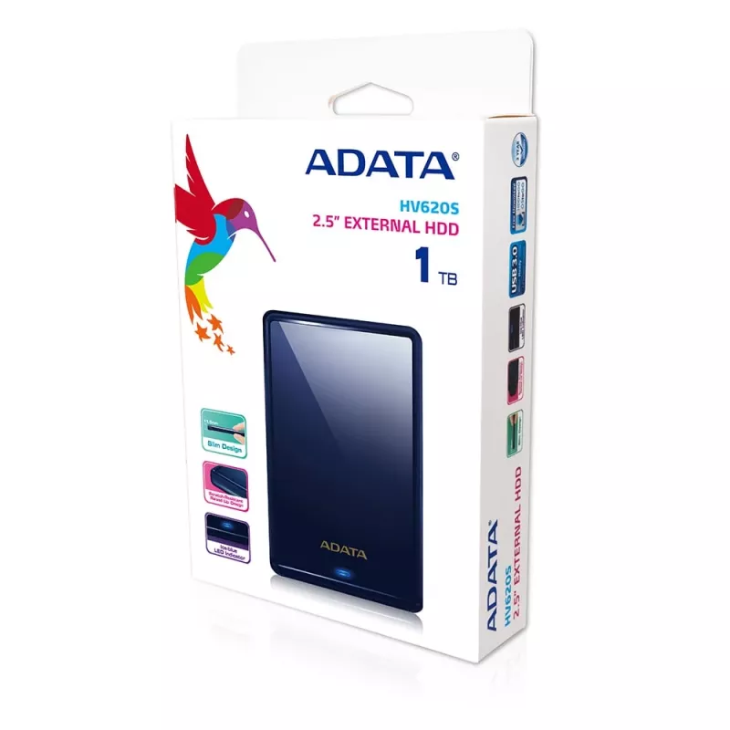 ADATA DashDrive HV620S AHV620S-1TU31-CBL disco rigido esterno, 1 TB, 2,5", USB 3.1, blu