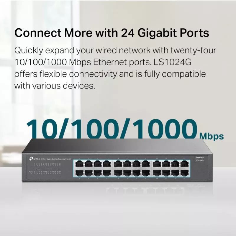 Switch di rete TP-Link LS1024G unmanaged Gigabit Ethernet (10/100/1000) nero