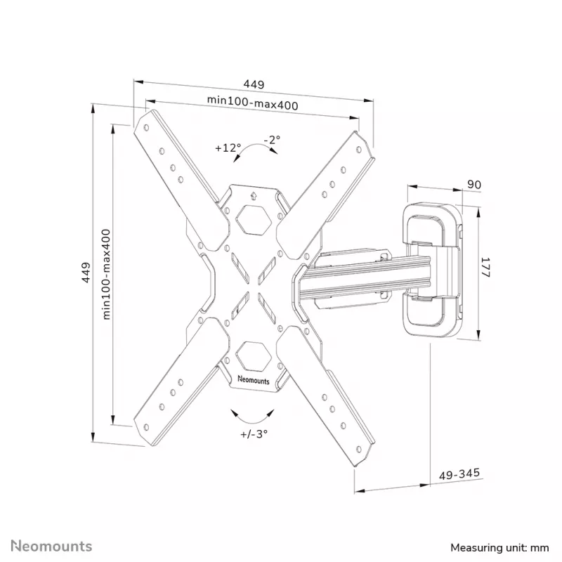 Neomounts WL40S-840BL14 supporto a parete per TV 32-65
