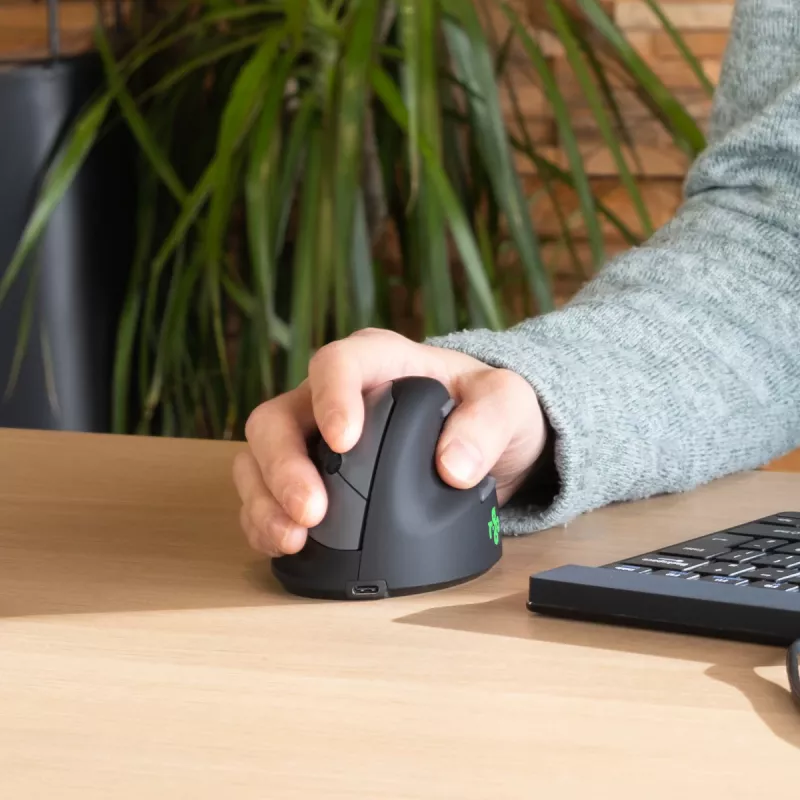 R-Go HE Break mouse verticale ergonomico, piccolo, per destrimani, wireless Bluetooth, nero