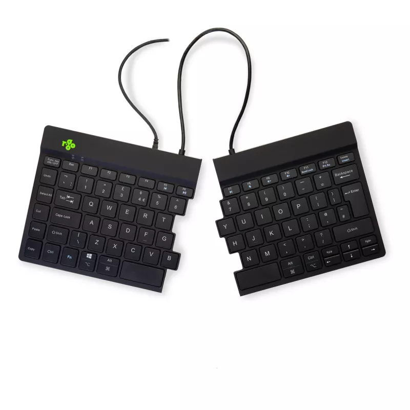 Tastiera ergonomica R-Go Tools R-Go Split Break v2 con software Break, tastiera ergonomica divisa, QWERTY (UK), con filo, nero