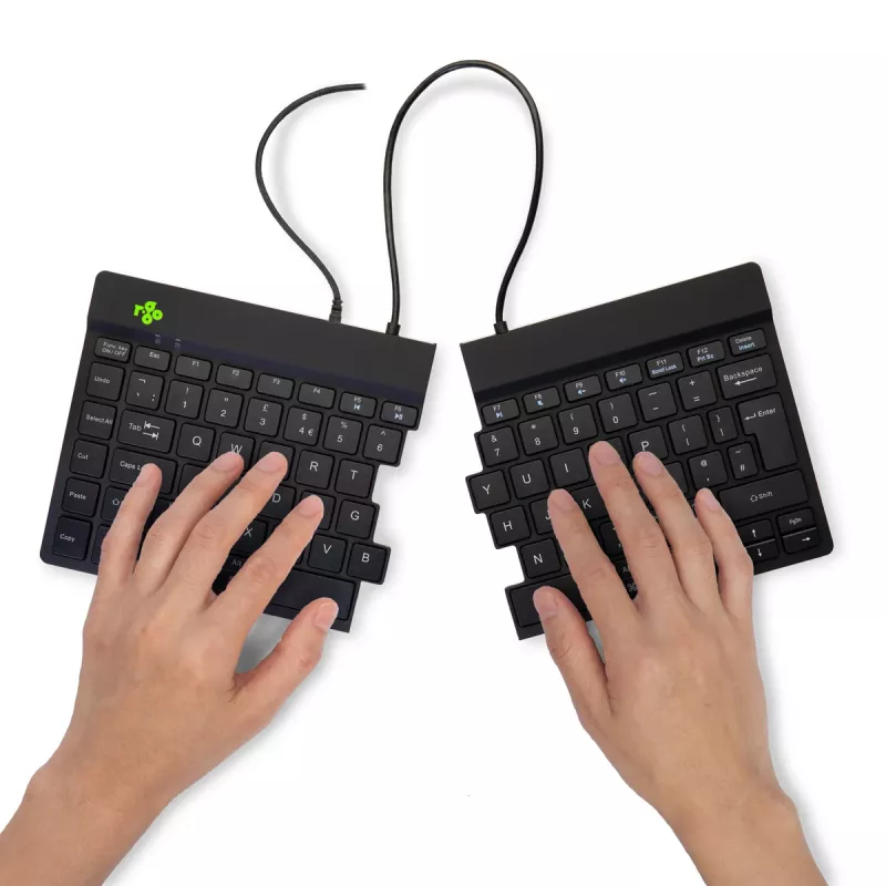 Tastiera ergonomica R-Go Tools R-Go Split Break v2 con software Break, tastiera ergonomica divisa, QWERTY (UK), con filo, nero