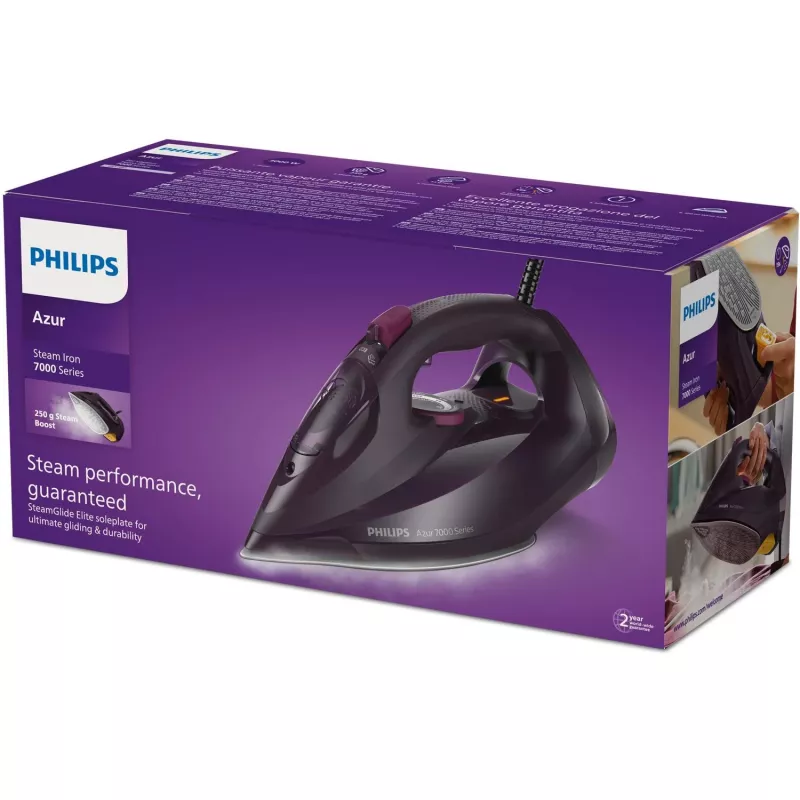 Ferro da stiro Philips serie 7000 DST7061/30 ferro da stiro a vapore suola SteamGlide Elite 3000 W viola