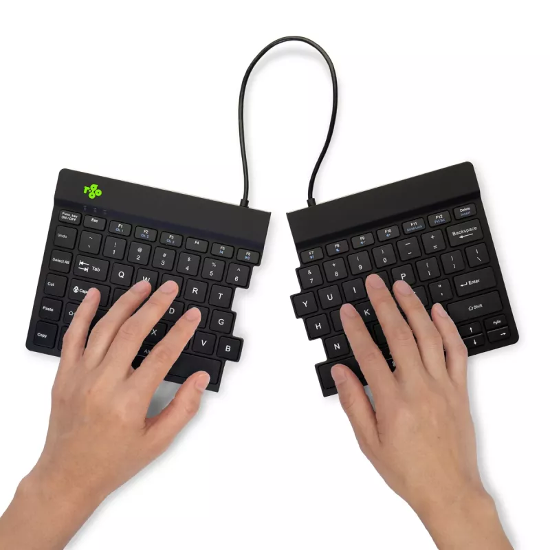 Tastiera ergonomica R-Go Tools R-Go Split Break con software per pause, tastiera ergonomica divisa, QWERTY (US), Bluetooth, nero