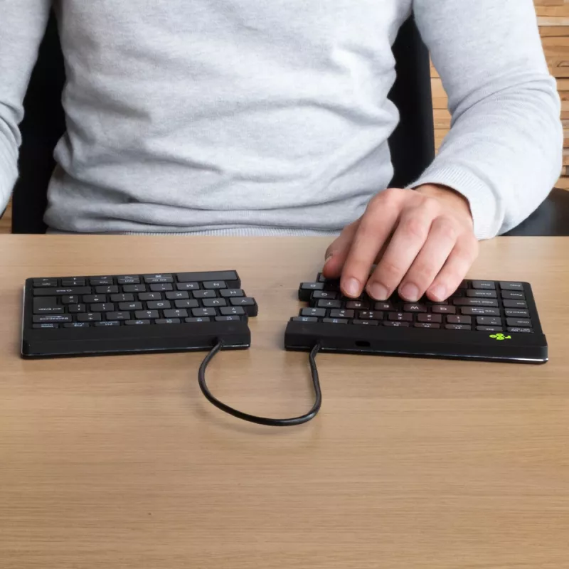 Tastiera ergonomica R-Go Tools R-Go Split Break con software per pause, tastiera ergonomica divisa, QWERTY (US), Bluetooth, nero