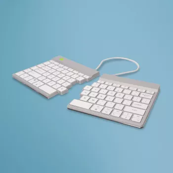 Tastiera ergonomica R-Go Tools R-Go Split Break con software per le pause, tastiera ergonomica divisa, QWERTY (US), Bluetooth, bianca