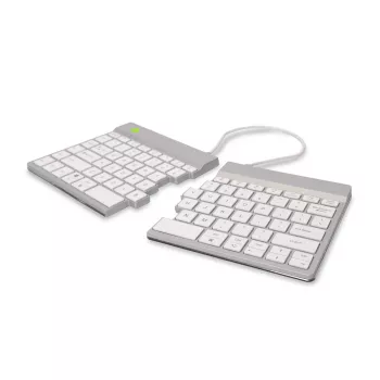 Tastiera ergonomica R-Go Tools R-Go Split Break con software per le pause, tastiera ergonomica divisa, QWERTY (US), Bluetooth, bianca